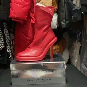 Unique Red booties by Azalea Wang